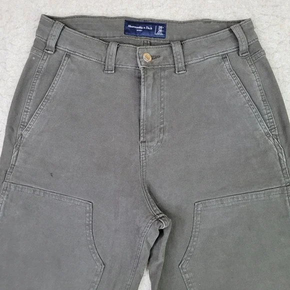 Abercrombie & Fitch Pants Mens Size 28x28 Moss Baggy Double Knee Canvas Workwear - Picture 2 of 13